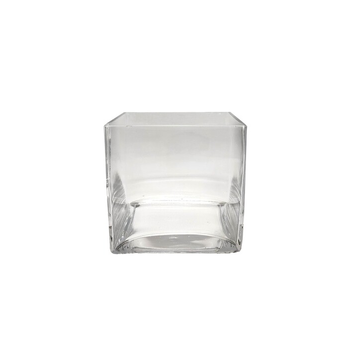 Vase Cube En Verre Bleu Klaar Prims – Décoratif, Prêt à Accueillir Vos Bouquets Ou à Poser Seul – NEUF